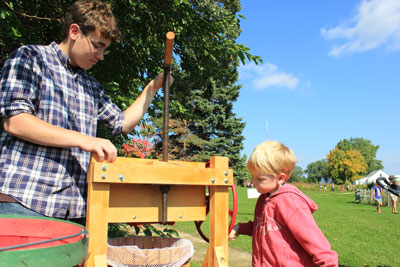 Apple pressing was one of the activities at Gibbs' apple festival in October.