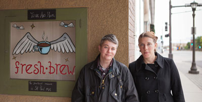 Ty Barnett and Shannon Forney, WORKHORSE COFFEE BAR co-owners,  and the future home of the Smallest Museum in St. Paul. (Photo courtesty of Pavlica Photography)