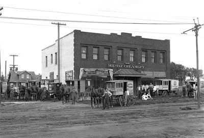 The building that housed the creamery at 1565 W. Como Ave. is now home to several small businesses. Photo courtesy of John Gammel