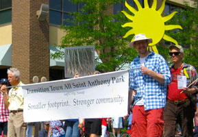 Transition Town marches in the 2014 Fourth in the Park parade.