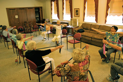 St. Anthony Park Area Seniors exercise class is held each Wednesday as part of the Leisure Center activities.