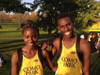 Florence Uwajenza and her brother Innocent Murwanashyaka each won the City Conference meet in cross-country. Innocent also ran well in the Section meet to qualify for State. 